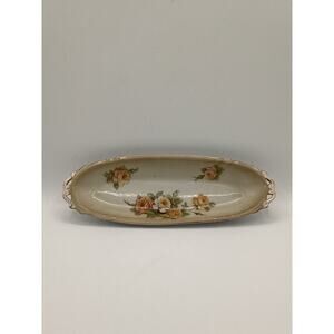 Beautiful Vintage Handpainted CELERY DISH